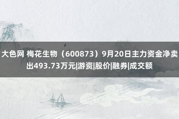 大色网 梅花生物（600873）9月20日主力资金净卖出493.73万元|游资|股价|融券|成交额