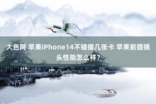 大色网 苹果iPhone14不错插几张卡 苹果前摄镜头性能怎么样？