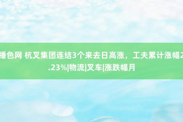 播色网 杭叉集团连结3个来去日高涨，工夫累计涨幅2.23%|物流|叉车|涨跌幅月