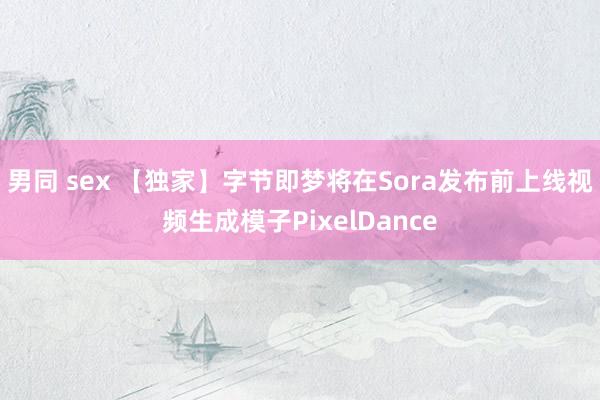 男同 sex 【独家】字节即梦将在Sora发布前上线视频生成模子PixelDance