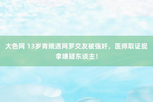 大色网 13岁青娥遇网罗交友被强奸，医师取证捉拿嫌疑东谈主！