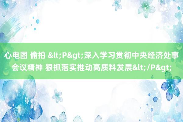 心电图 偷拍 <P>深入学习贯彻中央经济处事会议精神 狠抓落实推动高质料发展</P>